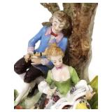 GERMAN CERAMIC FIGURAL COURTING COUPLE GROUP