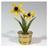 GORHAM SILVER & ENAMEL DAFFODIL BIBELOT CACHEPOT