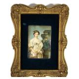 AFTER GREUZE FRENCH MINIATURE LITHOGRAPH PORTRAIT
