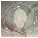 ART DECO STYLE ART GLASS PORTRAIT CHARGER