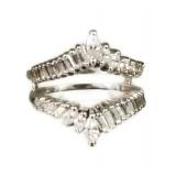 18K WHITE GOLD & DIAMOND RING ENHANCER GUARD GIA