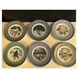 Lot of 6 Avon China Christmas Plates 1975-1980 Lot of 6 Avon China Christmas Plates 1975-1980