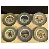 Lot of 6 Avon China Christmas Plates 1975-1980