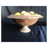 Decorative Metal Bowl with Faux Pears Decorative Metal Bowl with Faux Pears