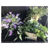 Lot of 3 Artificial plants in metal planters Lot of 3 Artificial plants in metal planters
