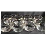 Lot of 8 Vintage Roly Poly Glasses