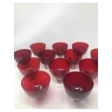 Set of 12 Cranberry Glass Goblets Set of 12 Cranberry Glass Goblets