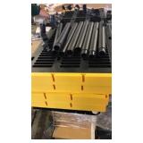 Yellow heavy plastic shelving