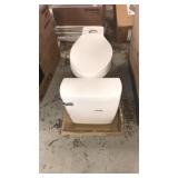 White toilet. Tank