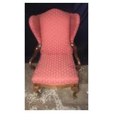 Mauve Wingback Chair - small wear on top