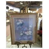 Framed floral and bird print