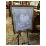 Swan print in frame