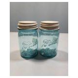 Ball Blue Pint Jars 1923 - 33 Zinc & Milk Glass