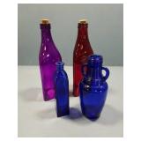 Cobalt Bottles - Oil & Vinegar Set (Red & Purple