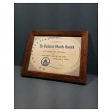 B& O Railroad 1956 Safety Award Framed 12" × 15"