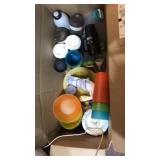 Box of plastic cups,plates, container