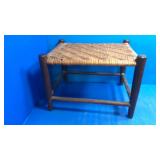 Wicker and wood stool