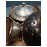 Metalware Lot : Gravy Boat, Serving Dish, Oval