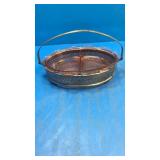 Pink relish dish in metal