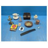 Flat of miscalanious 
View master, comb, matches