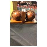 Early world globe book ends