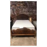 1940s walnut bed with wrap around foot board