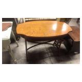 Oak table top with  Wicker bottom