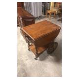 Oak tea cart