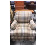 Clayton Marcus hand crafted plaid chair.