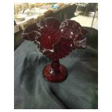 Red Fenton dish