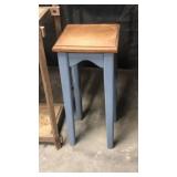 Small blue country primitive stand