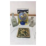 Globe pencil sharpener,bottles,rain plaque Globe pencil sharpener,bottles,rain plaque