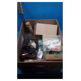 Box of assorted stuff old shaver hair curlers Box of assorted stuff old shaver hair curlers