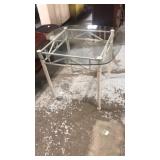 Metal table glass top