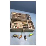 Vintage tackle box with contents