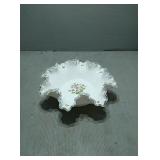 Glass flowered dish
