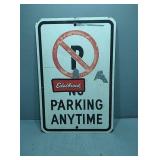 Metal no parking anytime sign