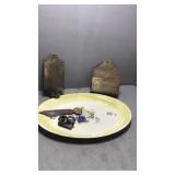 Old plate. Metal deco