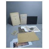 Flat of stamps, paper goods, and more