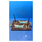 Vintage wood w glass cheese plate fish. Nice