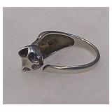 Size 7 sterling silver cat ring