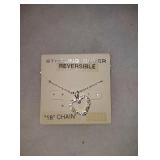 Sterling silver reversible heart necklace