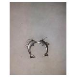 Dolphin sterling silver earrings