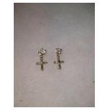 Sterling silver cross earrings