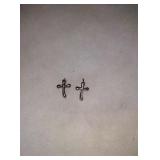 Sterling silver cross earrings