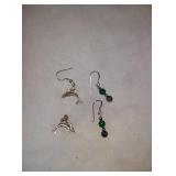 2 pairs of sterling silver earrings