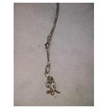 Sterling silver rose necklace