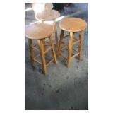 3 wood counter stools