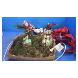 Lighted snowman. Garland. Santa more