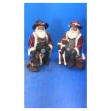 2 wood Santa